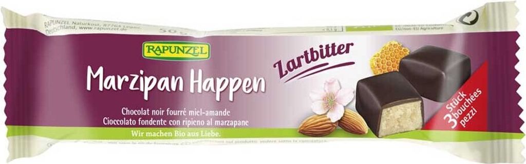 Rapunzel Glücksstücke Marzipan & Schoko Zartbitter (50g)