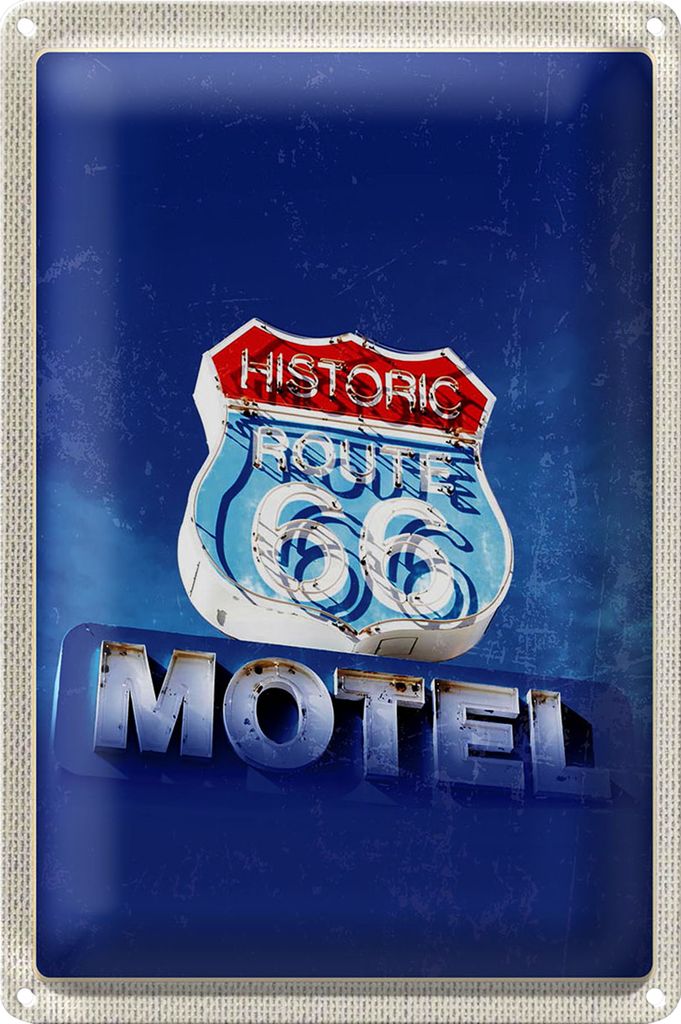 Blechschild Reise 18x12cm Amerika USA Route 66 Historic Motel
