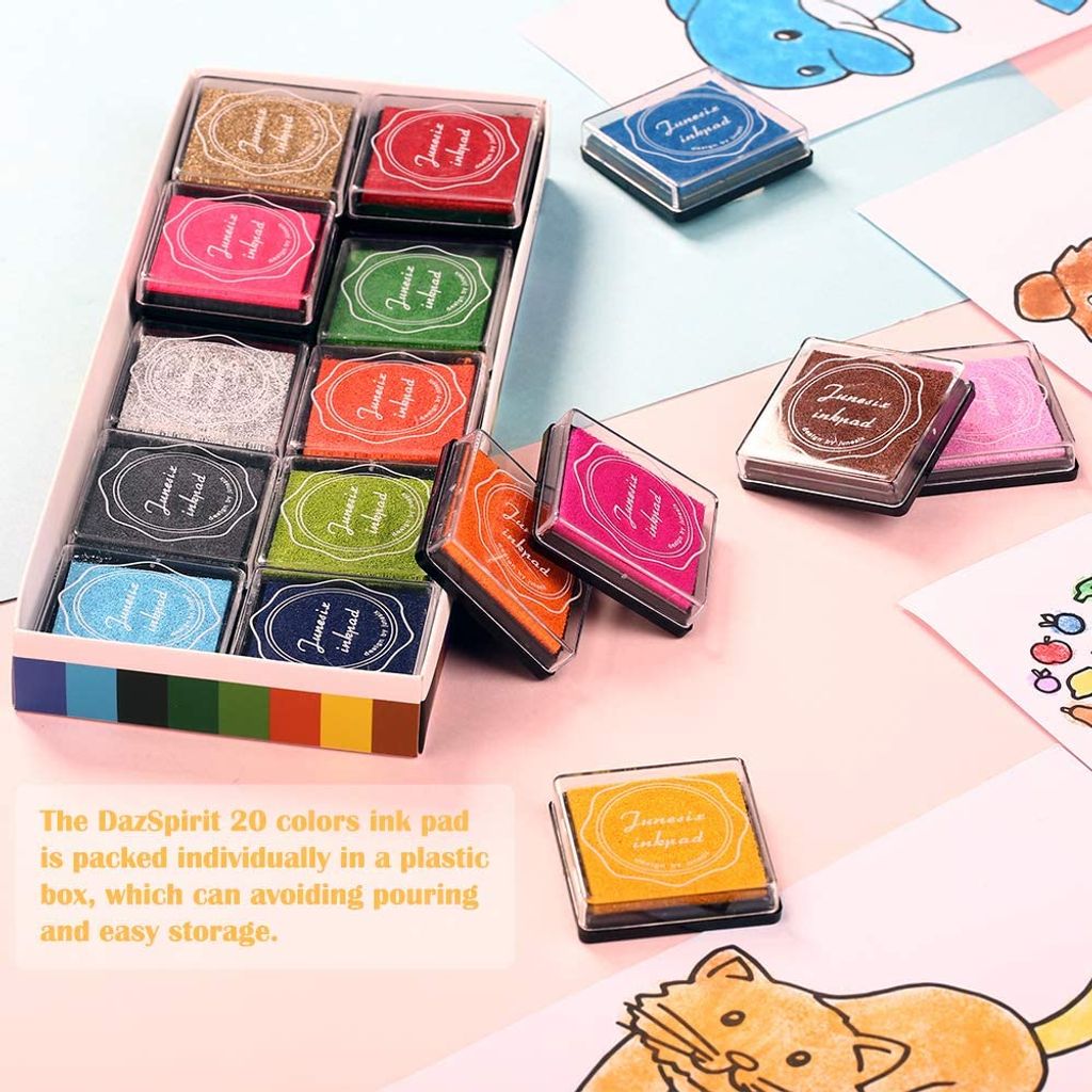5 Stück Stempelkissen Set Fingerabdrücke Ungiftig Abwaschbar Stamp Pad für 