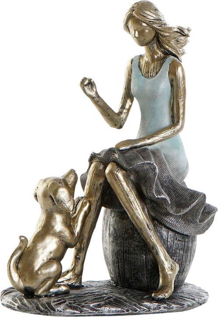 Deko-Figur DKD Home Decor Blau Gold Damen 13 x 8,5 x 17,5 cm