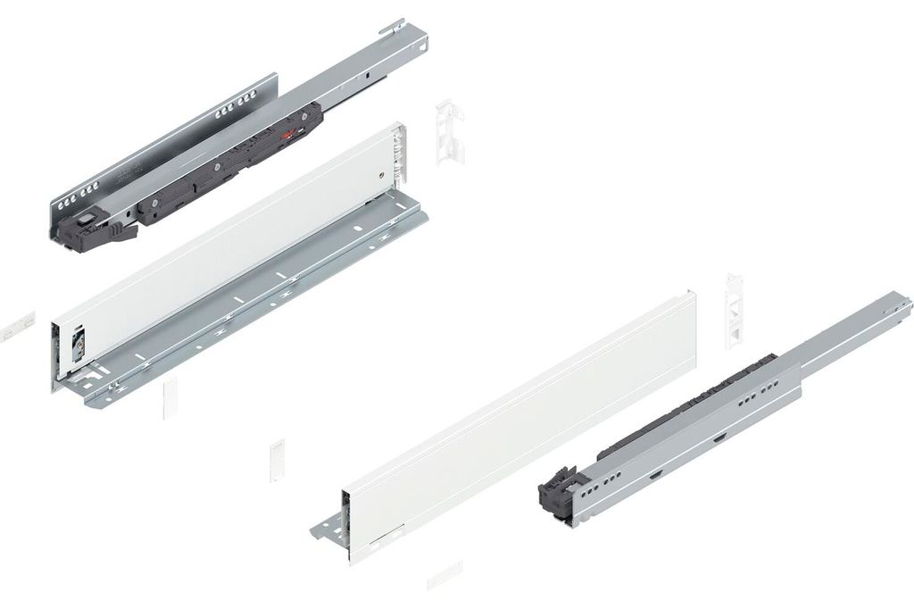 Blum Legrabox pure H M Schubladenschienen Set | 1 Paar, 40kg 500mm | Tip On Vollauszug, seidenweiß
