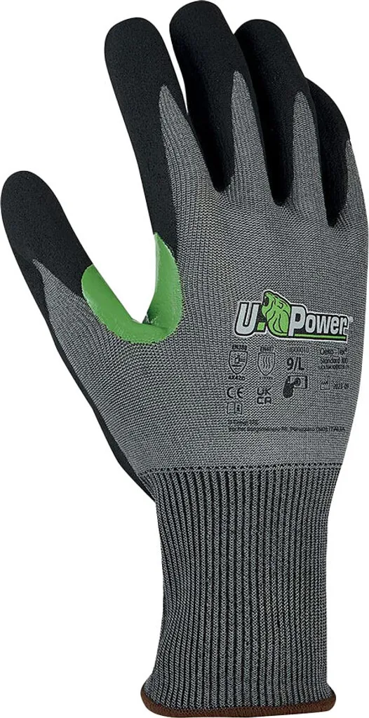 Gants de protection anti-coupure niveau D U-Power Jasper Gris en 10/XL