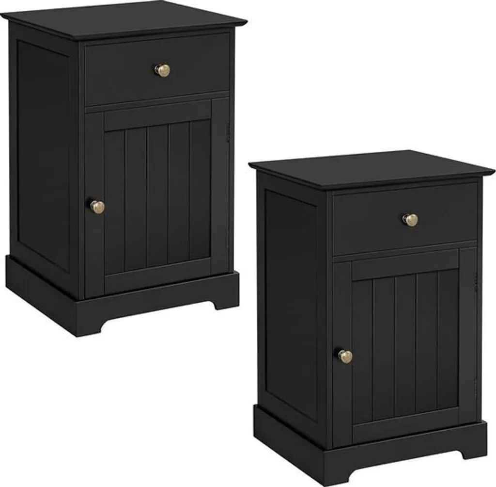 Table de Nuit Noire pour Chambre à Coucher avec Rangement Personnalisable