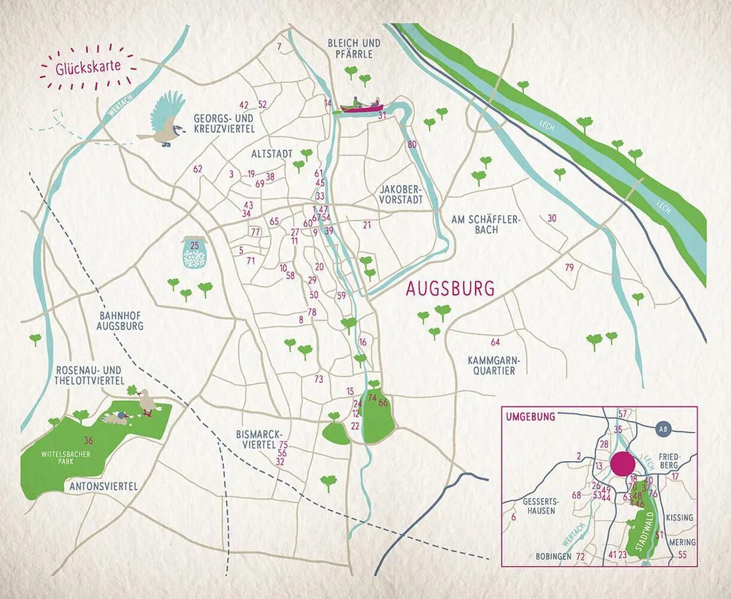 Guide de voyage Glücksorte in Augsburg pour explorer la ville autrement