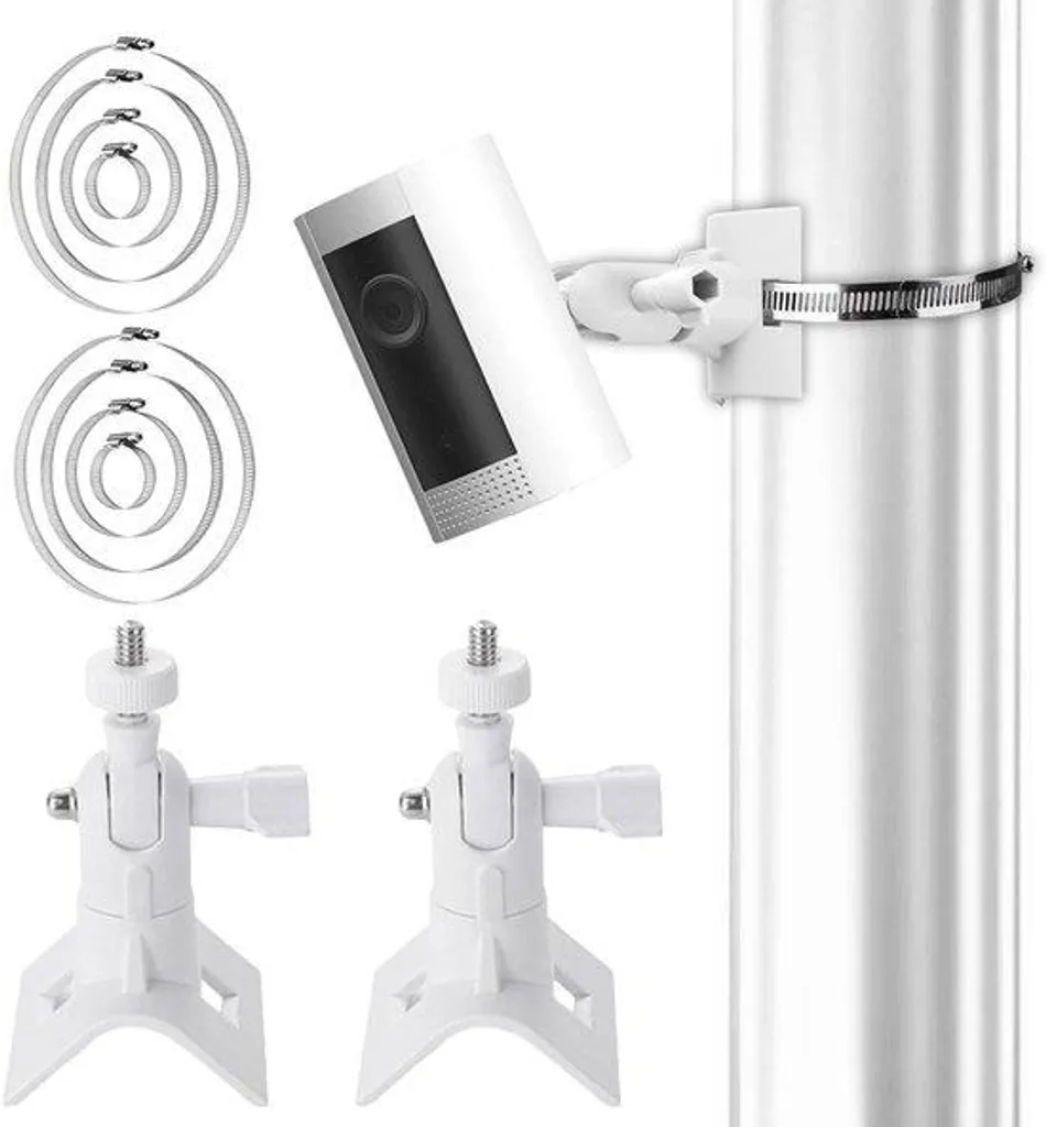 Support Caméra de Surveillance Orientable Blanc Haute Résistance x2