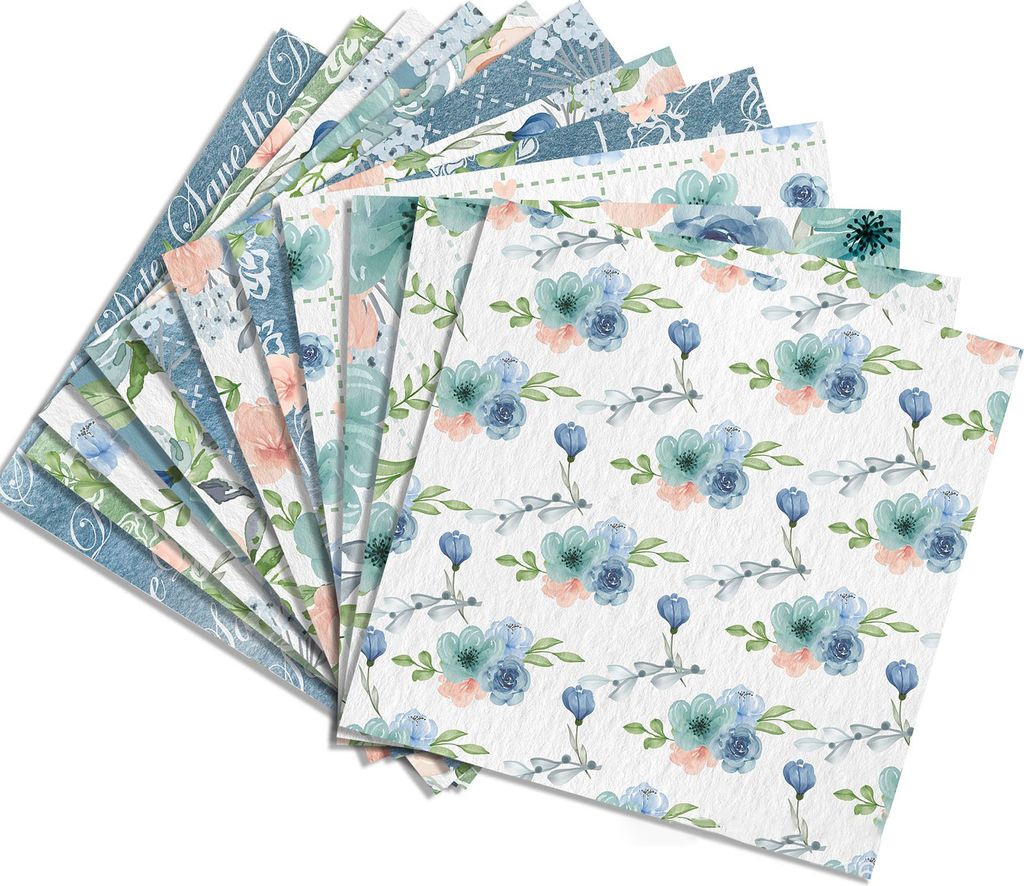 24-teiliges Materialpapier, exquisite Blumenmuster, Scrapbooking-Papier, DIY-Bastelbedarf für die Heimschule