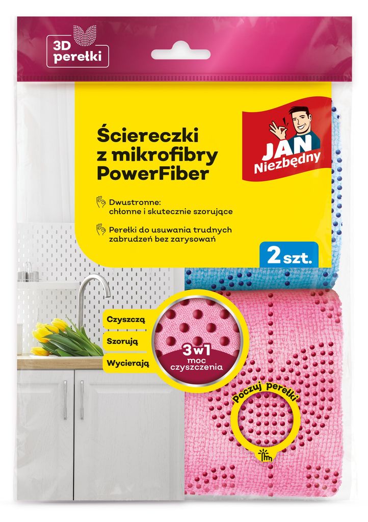 Ściereczki z Mikrofibry Jan Niezbędny Power Fiber 2 sztuki