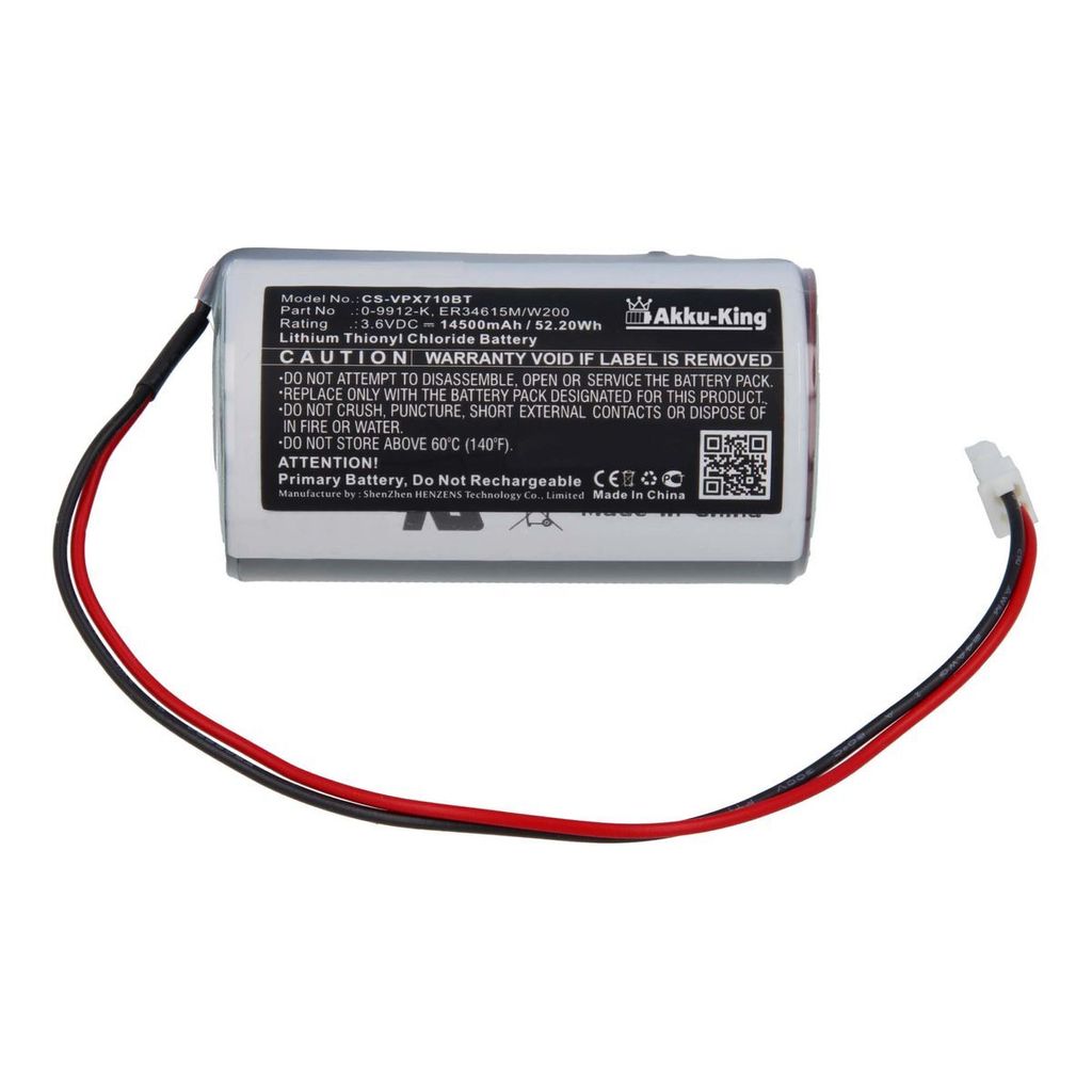 Batterie kompatibel mit Visonic 0-9912-K, ER34615M/W200 - Li-SOCl2 14500mAh - für MC-S710, MC-S720, MCS-730