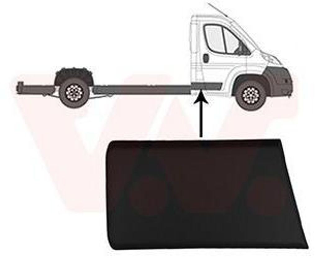 VAN WEZEL Seitenschutzleiste rechts Fahrzeugheck 1652426 für OPEL Movano C Pritsche / Fahrgestell (U9) für FIAT Ducato Pritsche / Fahrgestell