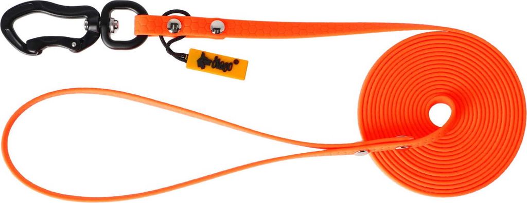 Trainingsleine für Hunde "FLEX HONEY" orange mit Griff 1cm/3m