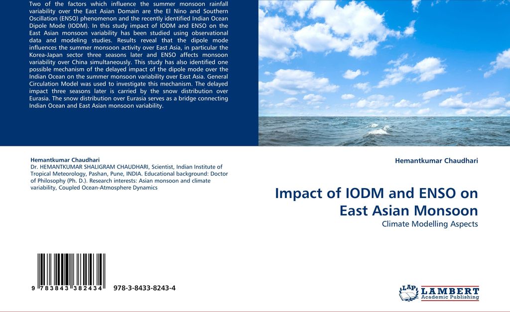 Impact of IODM and ENSO on East Asian Monsoon