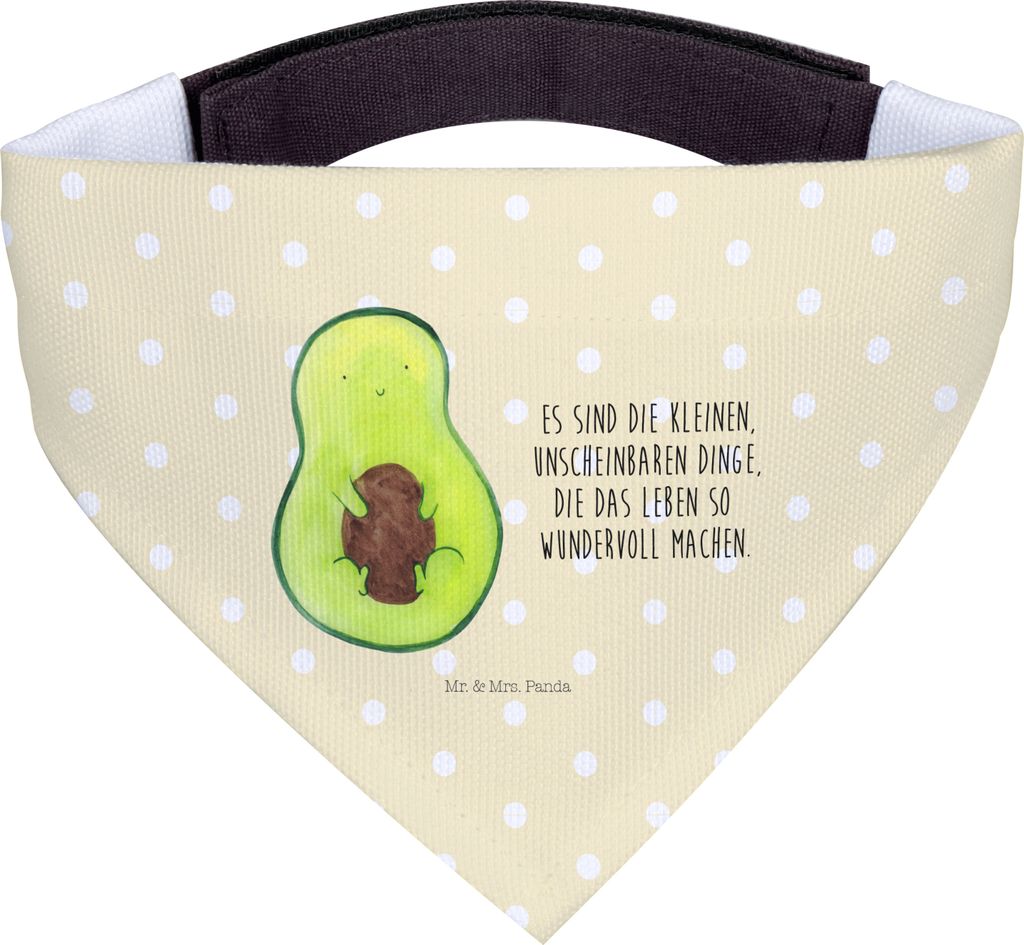 Mr. & Mrs. Panda Hunde-Halstuch Avocado Kern - Gelb Pastell - Geschenk, Spruch Leben, Halstuch Hund, Liebe, Für Hunde, Hundehalstuch, Wunder, Baby