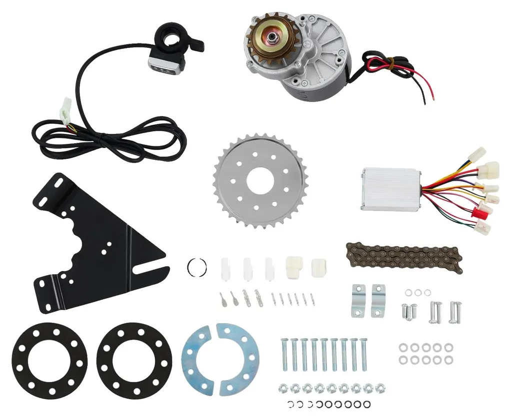 Kit moteur vélo électrique argent avec accélérateur au pouce 250W