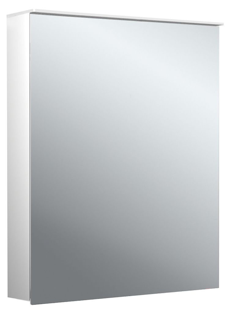 emco flat 2 design LED-Lichtspiegelschrank mit integrierter Beleuchtungsegel, eine Tür wechselbarer Anschlag, 600x711x113mm, 979706401