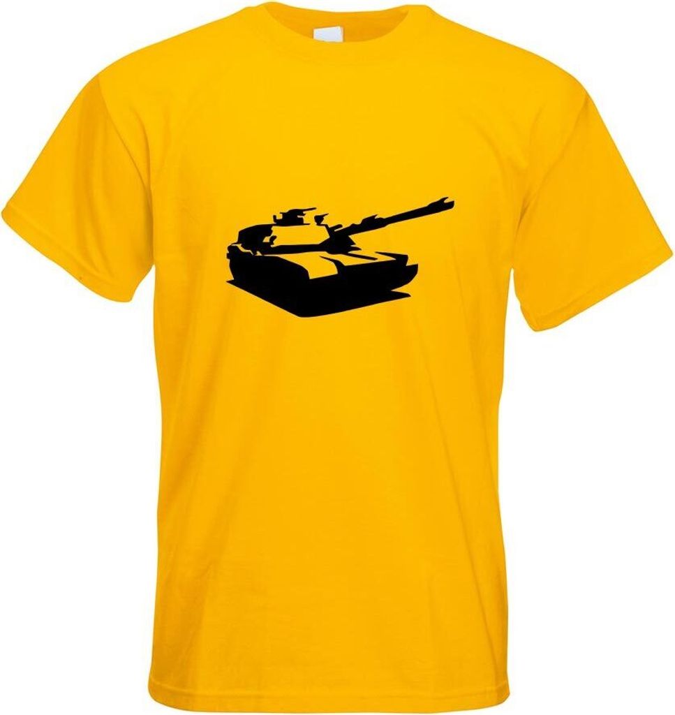 Kiwistar - T-Shirt - gelb - Panzer Motiv Bedruckt Funshirt Design Print - mit Motiv Bedruckt - Funshirt Design - Sport - Freizeit - Herren - XXL