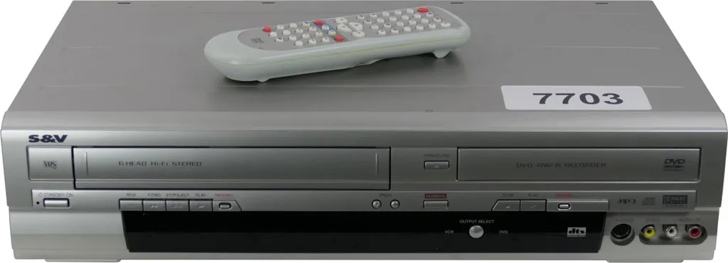 S&V S&V2381 Enregistreur Combiné VHS DVD Noir - Lecteur Combo Cassette