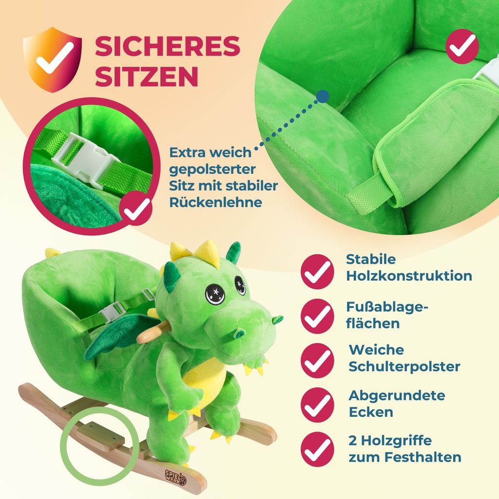 Spielwerk® Schaukeltier Dino inkl. Sound Effekt Produktbild 4