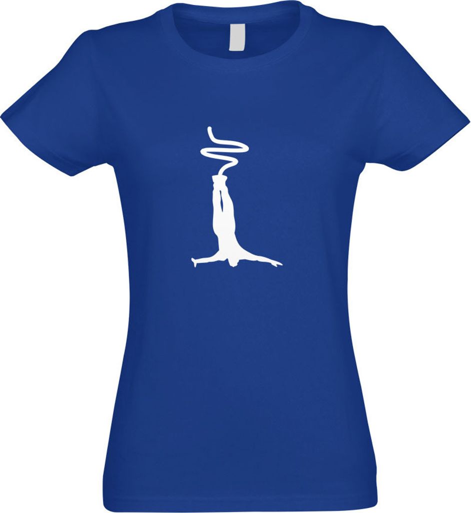 Kiwistar - T-Shirt tailliert - Damen - royal - Bungeespringen Springer - mit Motiv Bedruckt - Funshirt Design - Sport - Freizeit - Damen - L