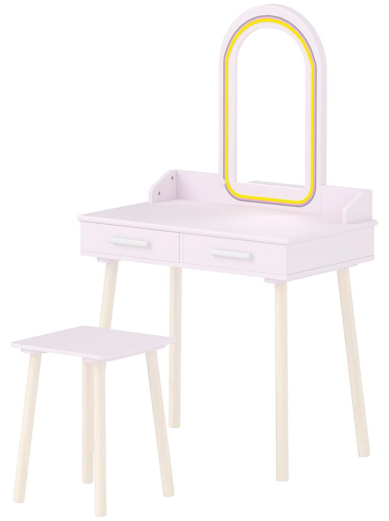 AIYAPLAY Kinder Schminktisch Set 2 in 1 Frisiertisch Produktbild 