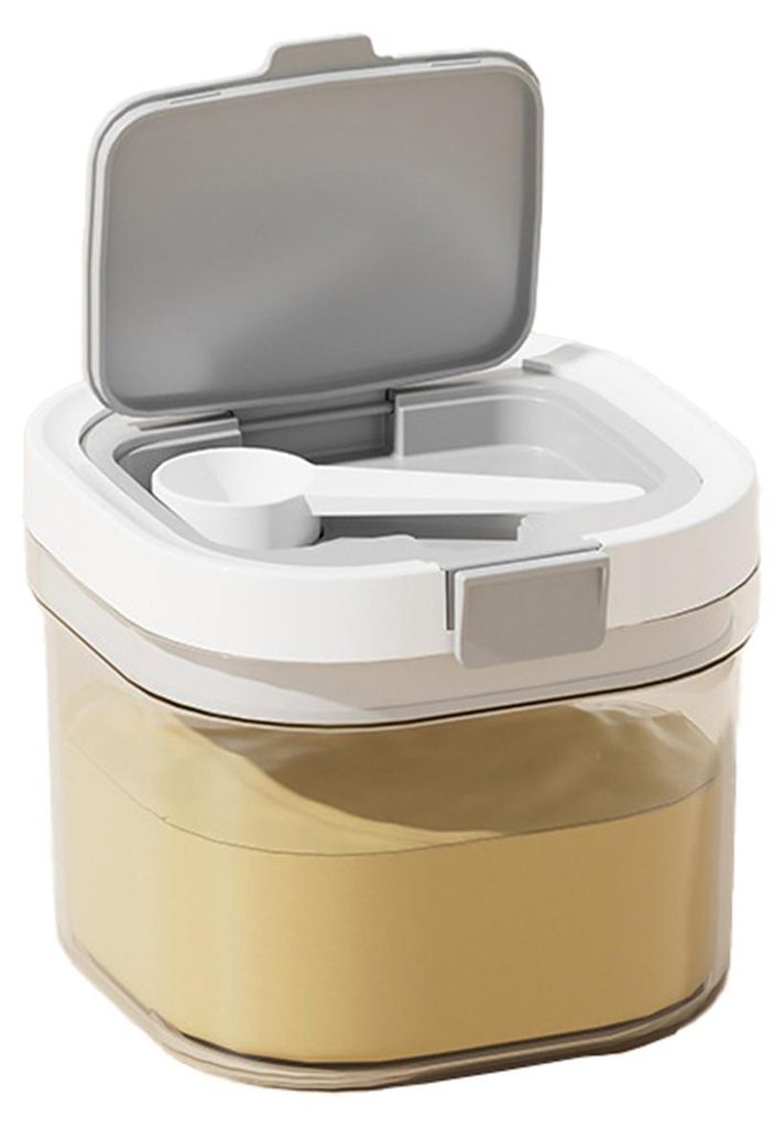 Versiegeltes Milchpulverglas, transparente Mehldose, luftdichter Müslibehälter mit Messlöffel, auslaufsicheres Vorratsglas für Schrank, Arbeits...