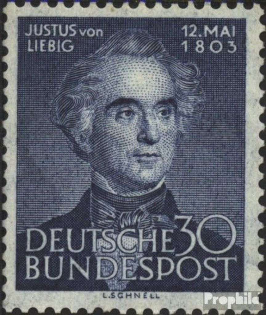 Briefmarken BRD (BR.Deutschland) 1953 Mi 166 (kompl.Ausg.) gestempelt 150.Geburtstag von Liebig