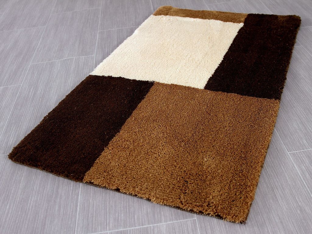 Pacific Badteppich Paros Beige Braun in 5 Größen, Größe:55x55 cm WC-Vorleger mit Ausschnitt