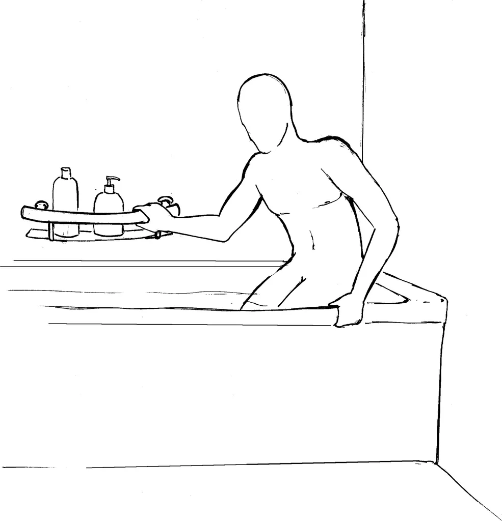 Poignée murale de sécurité noire pour douche avec tablette de bain