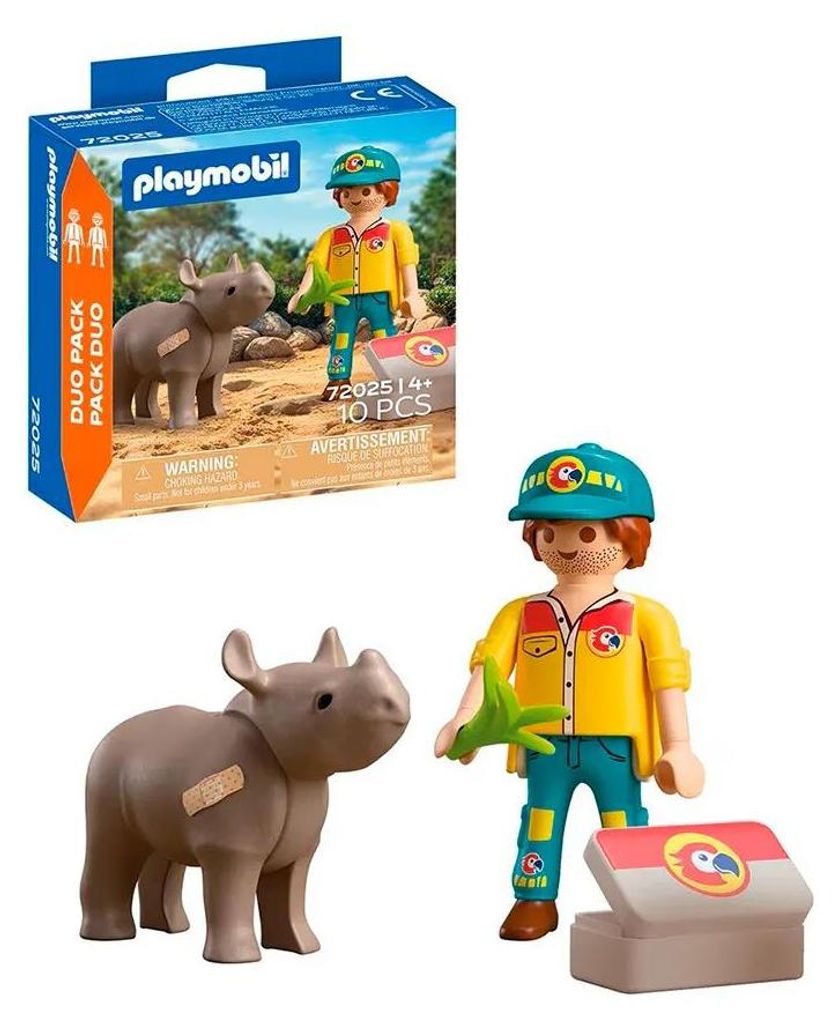 PLAYMOBIL 72025 DuoPack Tierpfleger mit Nashorn Produktbild 