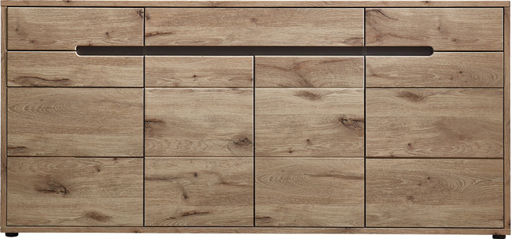 Sideboard BURNHAM-36 in Eiche Nb. mit graphit, B/H/T ca. 185/87/44 cm