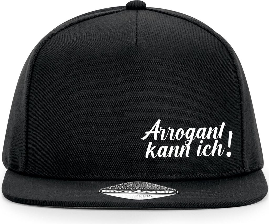 Huuraa Cappy Mütze Arrogant kann ich Schriftzug Black Polyester Snapback Kappe Geschenkidee