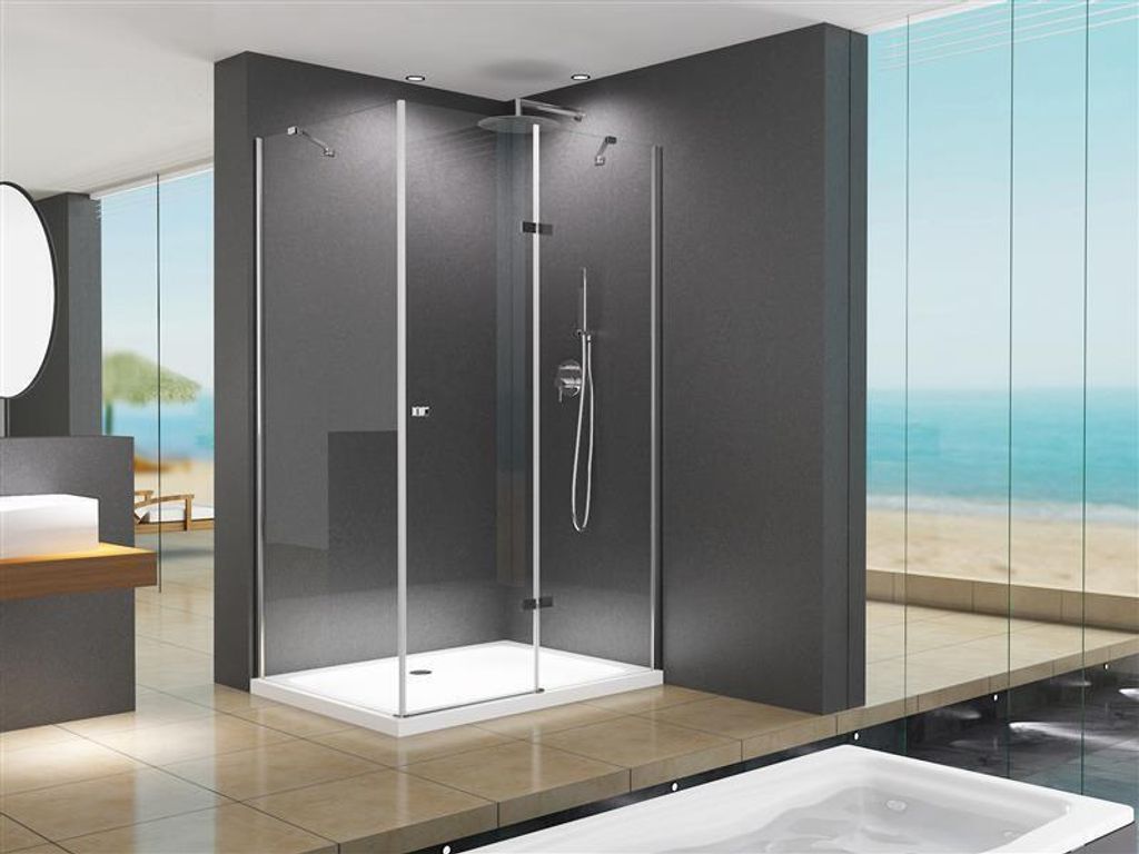 BuyLando Anna 90x75x195 cm Eck Duschkabine inkl. Duschtasse / Siphon