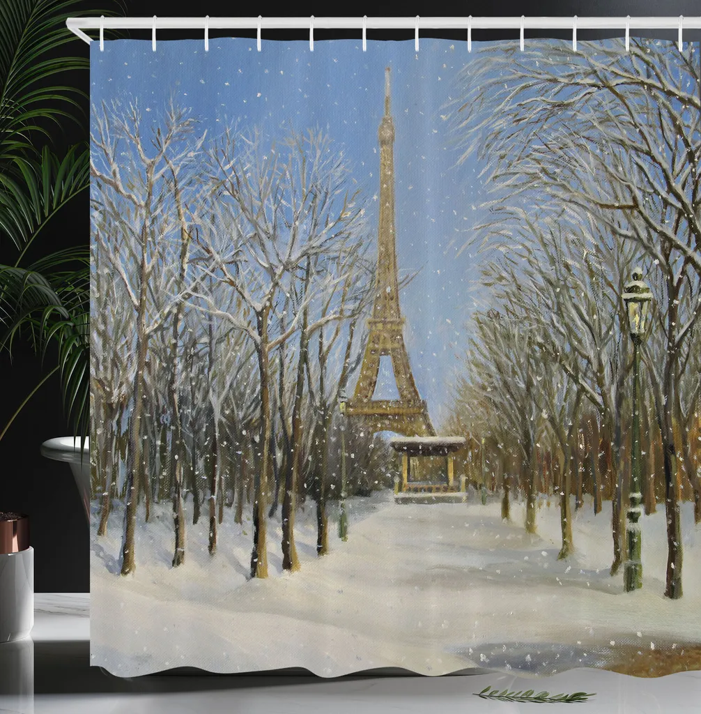 Tenda Doccia Lunga 240cm ABAKUHAUS - Parigi e Torre Eiffel - 3