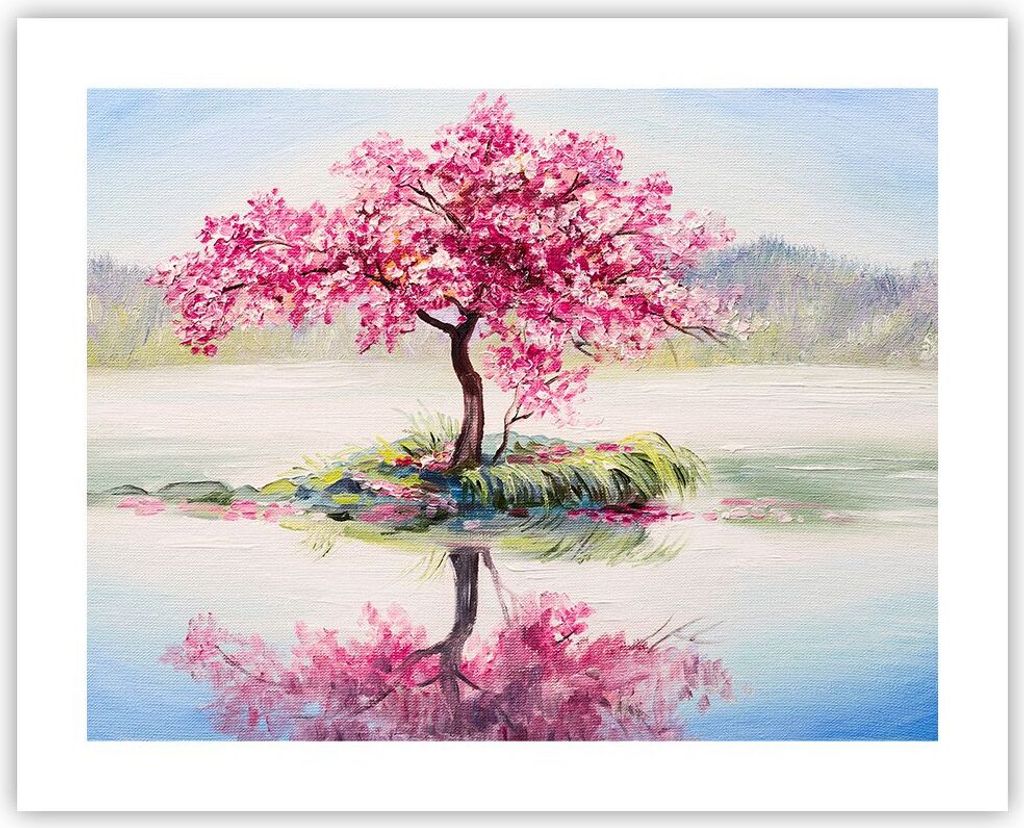 Poster - Poster ohne Rahmen - Baum Abstraktion - 50x40 cm - Wand Bild - Wanddeko - Wandbilder - Kunstposter - Wandposter - Bilder - Kunstdruck - Wa...