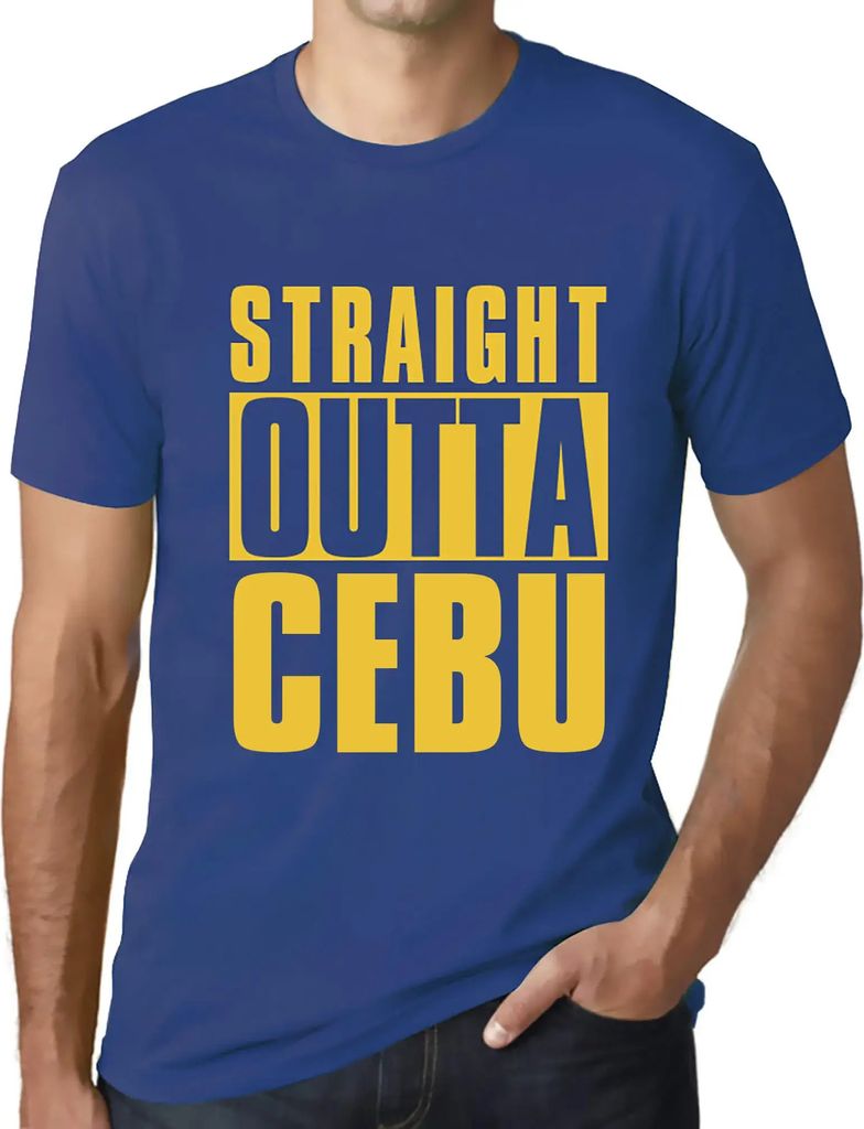 Herren Grafik T-Shirt Direkt aus Cebu – Straight Outta Cebu – Öko-Verantwortlich Vintage Jahrgang Kurzarm Lustige Druck Geburtstag Geschenk Mann