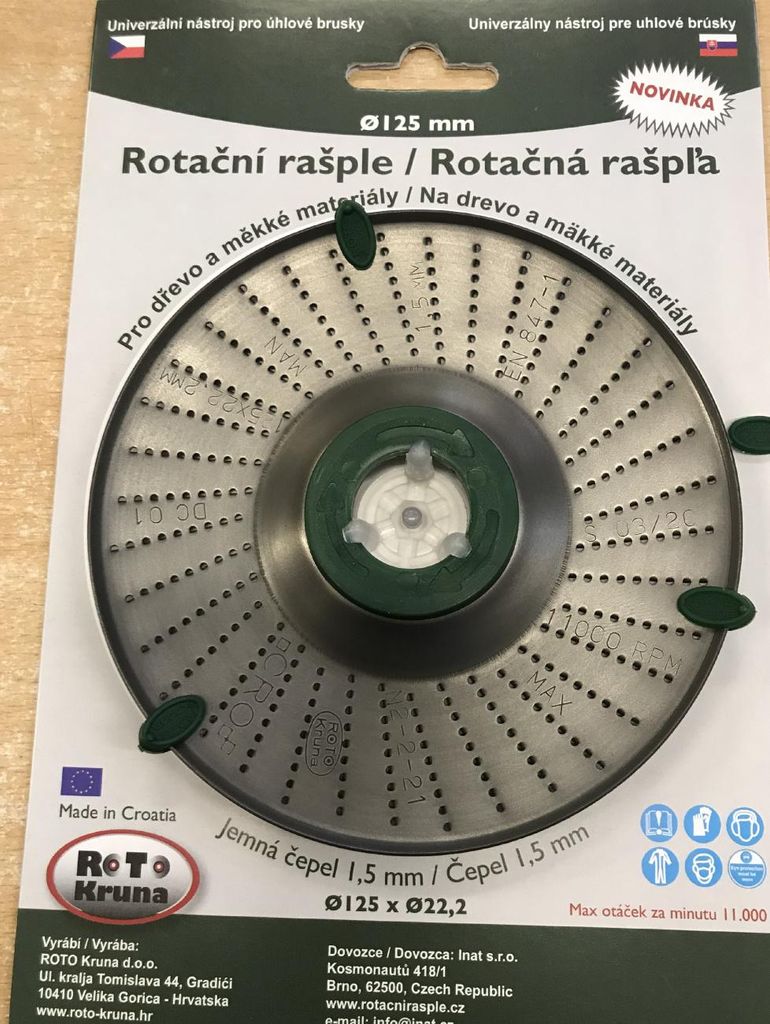 ROTO - Tarnik obrotowy 125x22,2mm - 1,5mm - ostrze drobne, Zdjęcie produktu 
