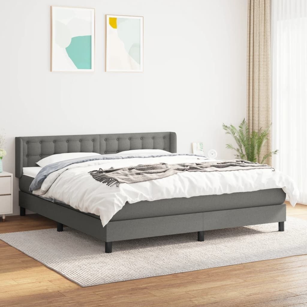 "2026 Promotion" Boxspringbett mit Matratze - Dunkelgrau - 180x200 cm - Stoff - Polsterbett CC6851
