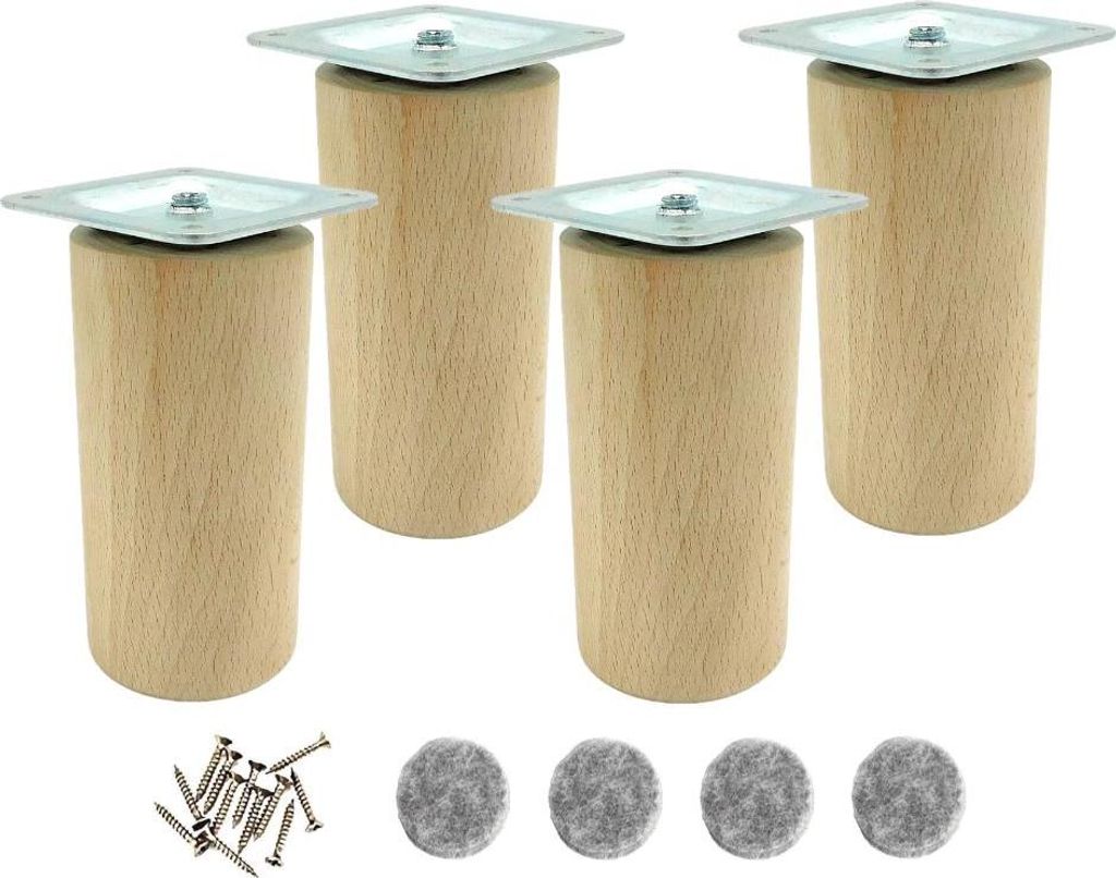 Holzfuß für Möbel Möbelfuß Zylinder Ø 50 mm roh 10 cm Produktbild 
