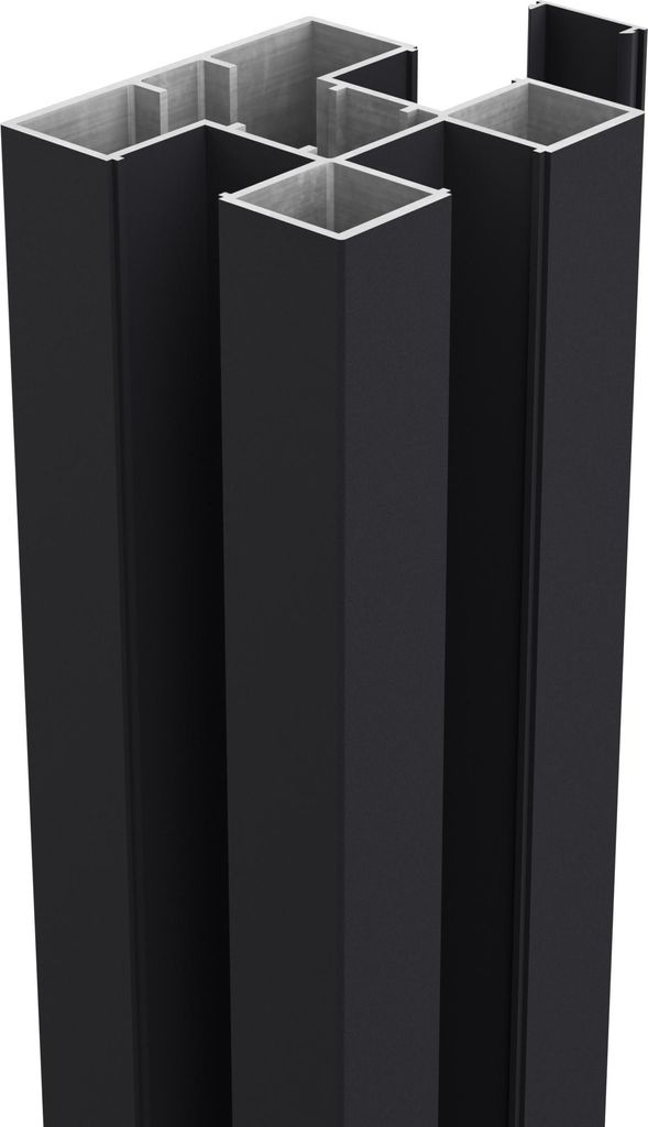 Fiberdeck BOSTON Pfosten-Nut Abschlussprofil 1900 mm schwarz
