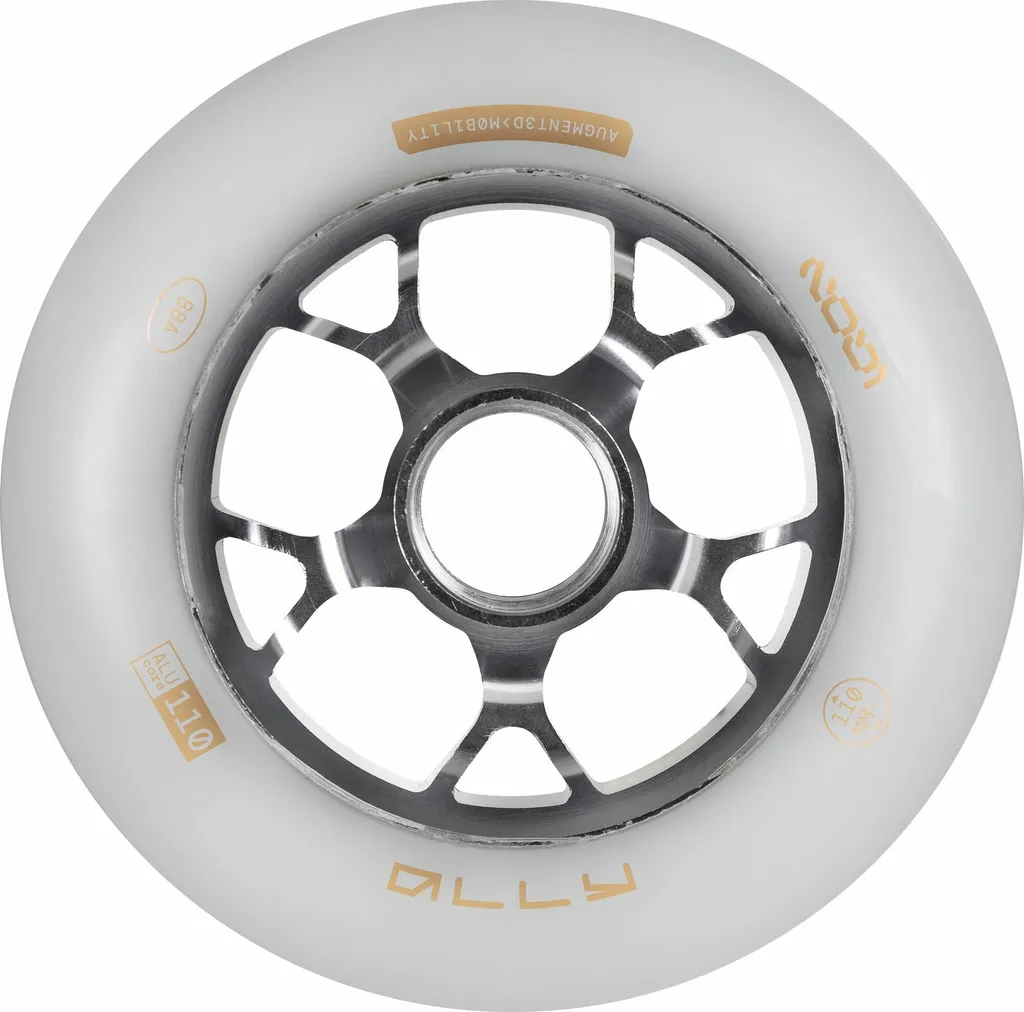 Roues roller 110mm pour freeride et ville - Iqon Ally 88A blanches