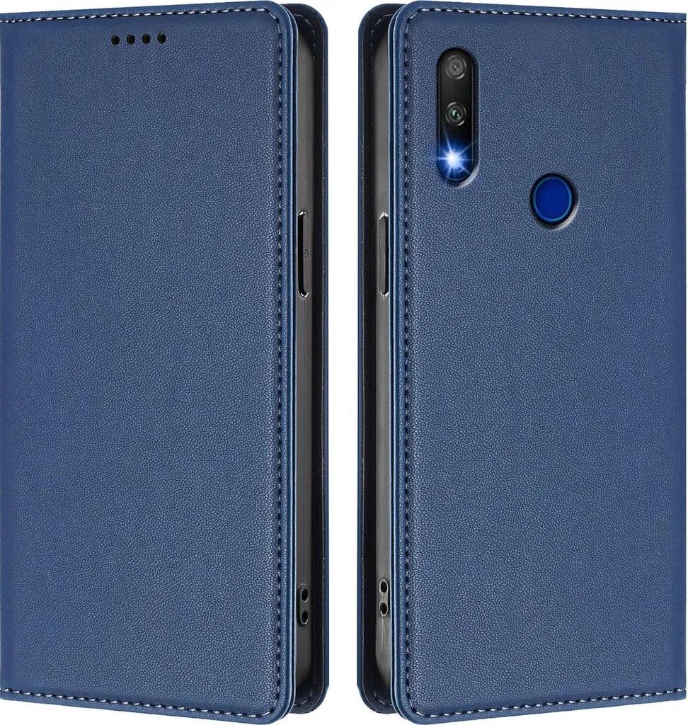 Custodia in pelle per Huawei Y9 Prime 2019/P Smart Z, custodia flip magnetica in Finto cuoio con supporto Blu scuro