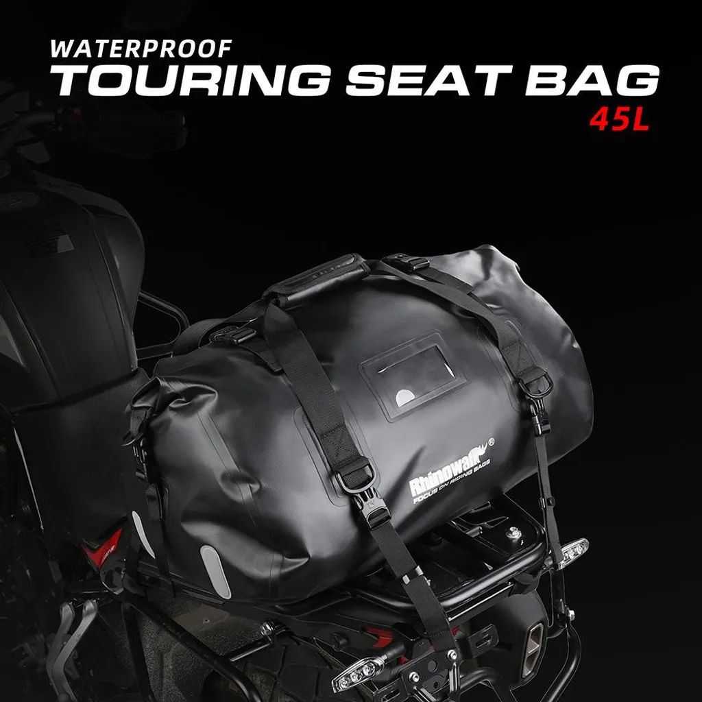 Sacoche de selle moto grande capacité 45L pour voyage et route