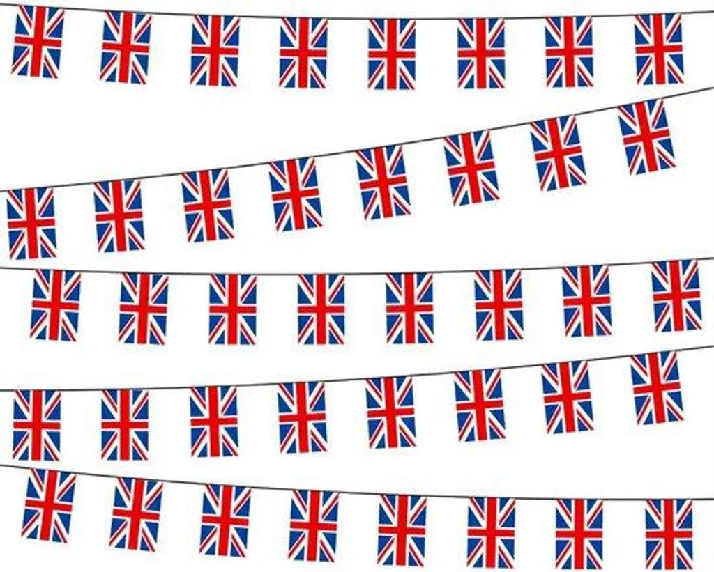 Décoration Rapide Union Jack - Lot de 40 Drapeaux Prêts à Suspendre
