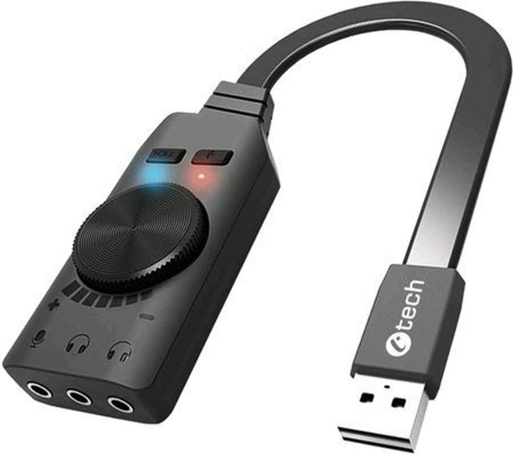 Zewnętrzna karta dźwiękowa C-TECH PC SC-7Q, USB, dźwięk Zdjęcie produktu 