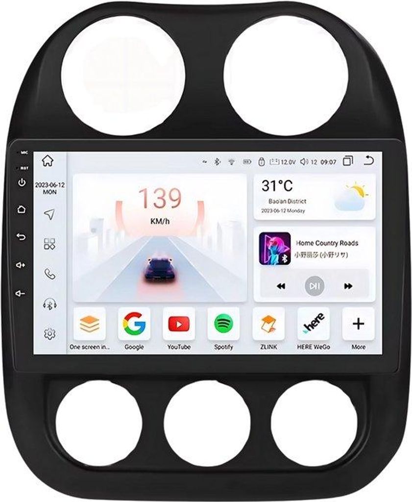 Autoradio mit Bluetooth und CarPlay für Jeep Compass & Patriot (2011–2017) – Kompatibel mit Apple und Android – Stereoanlage – Navigations...