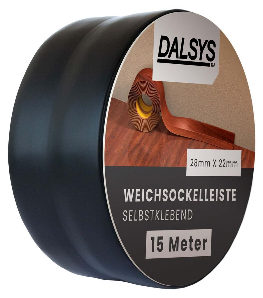 Dalsys Weichsockelleiste selbstklebend 15m Schwarz - Produktbild 