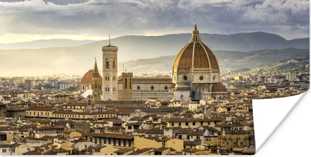 MuchoWow Poster Italien - Sonnenuntergang - Florenz 80x40 cm - Wanddeko
