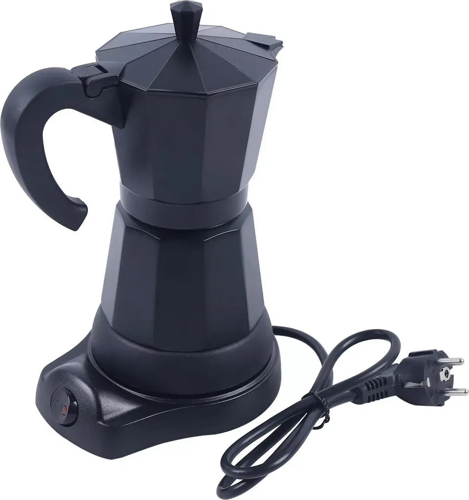 Machine à Expresso 6 Tasses - Cafetière Moka Électrique Aluminium Noir
