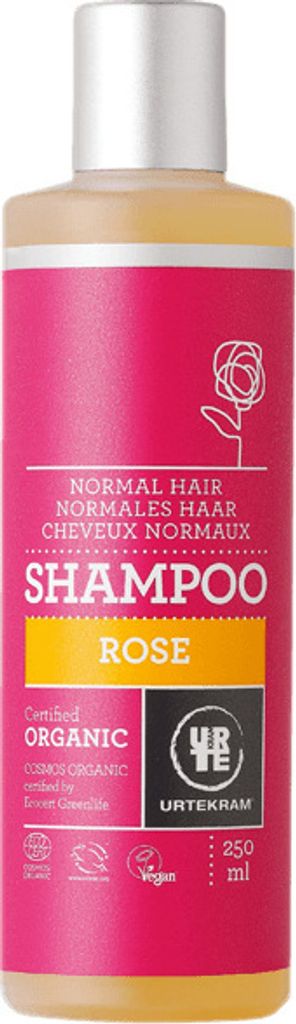 URTEKRAM Feuchtigkeitsspendendes Shampoo für normales Haar ROSE 250 ml