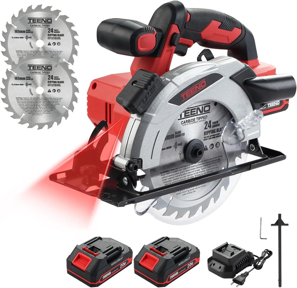 TEENO Scie circulaire laser sans fil 4000 RPM avec frein Image du produit 