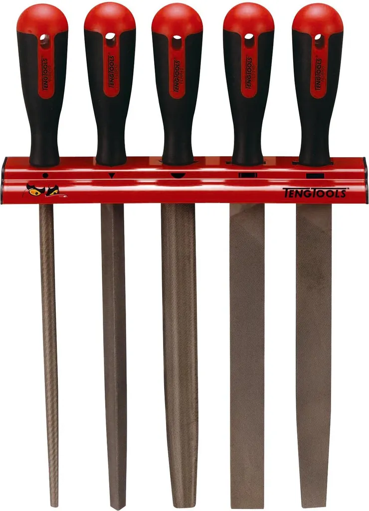 Set de 5 limes Tengtools WRFL05 avec manches ergonomiques bi-matière